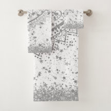 Enchanting Mandala with Silver Stars on White