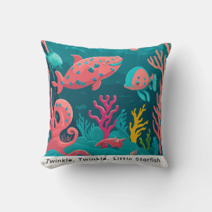Enchanting Marine Life Underwater Nursery Accent Cushion