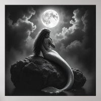 Enchanting Mermaid – Charcoal Art of Mystical Beau