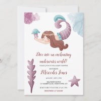 Enchanting Mermaids and Jellyfish Baby Shower  Inv