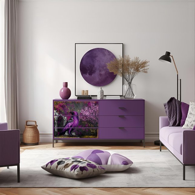 Enchanting Midnight Purple Crow Garden Decoupage Tissue Paper (Creator Uploaded)