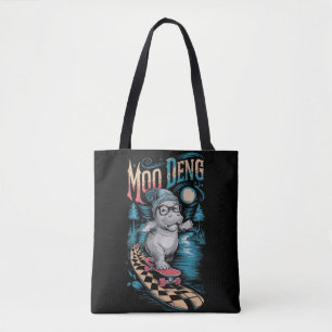 Enchanting Moo Deng Hippo Tote Bag