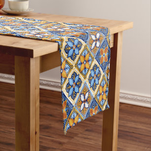 Enchanting Moroccan Floral   Vibrant Elegance Short Table Runner