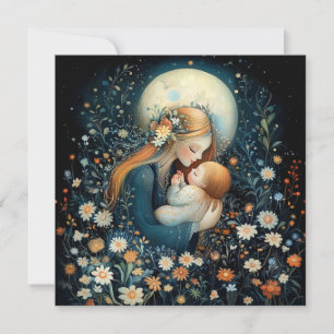 Enchanting Mother and Baby Floral Mother's Day Card
