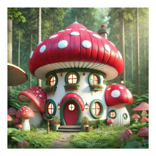 Enchanting Mushroom House - Whimsical Fairytale  Photo Print