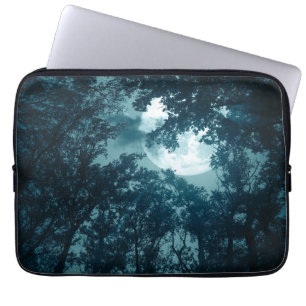 Enchanting Night Forest with Full Moon Laptop Sleeve