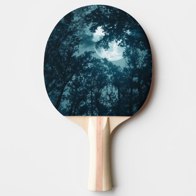 Enchanting Night Forest with Full Moon Ping Pong Paddle (Front)