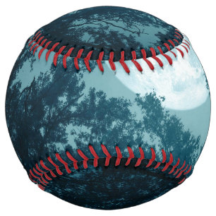 Enchanting Night Forest with Full Moon Softball