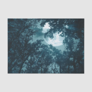 Enchanting Night Forest with Full Moon Tissue Paper