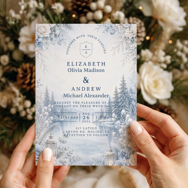 Enchanting Outdoor Winter Wedding Invitation (Creator Uploaded)