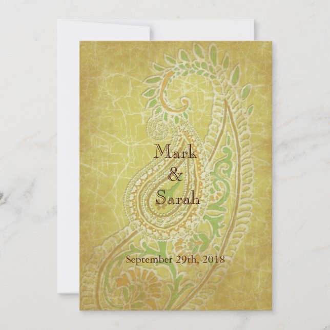 Enchanting Paisleys Wedding Invitation (Front)