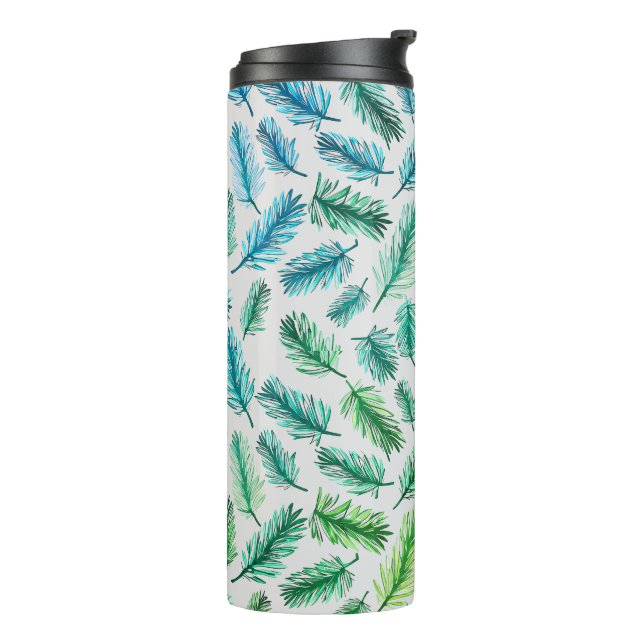 ENCHANTING PINE LEAF PATTERNS THERMAL TUMBLER (Rotated Left)