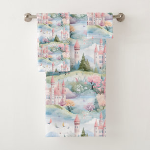 Enchanting Princess Castle Landscape - Bath Towel Set
