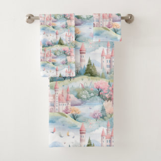 Enchanting Princess Castle Landscape - Bath Towel Set