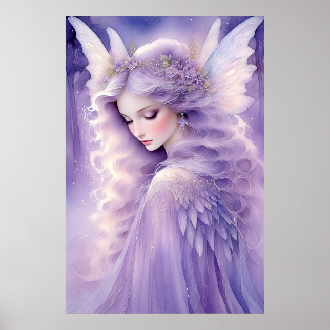 Enchanting Purple Glow Fairy Poster (Front)