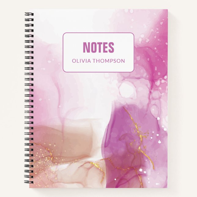 Enchanting Purple Pink Gold Customisable  Notebook (Front)