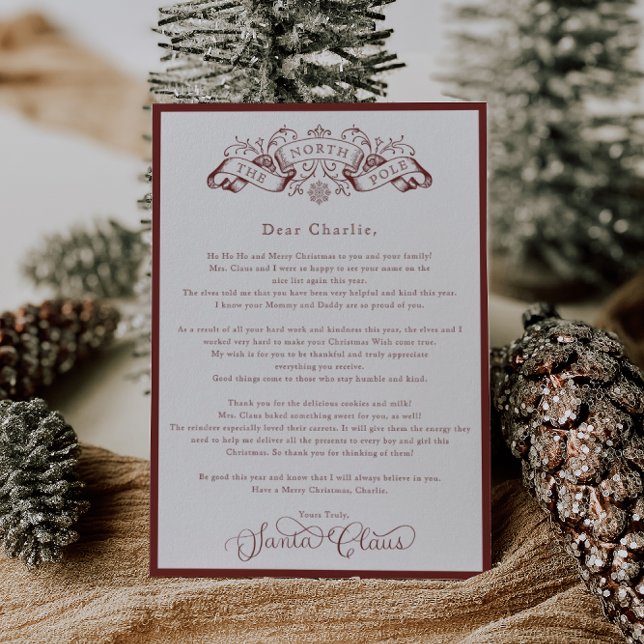 Enchanting Red Santa Claus Christmas Day Letter (Creator Uploaded)