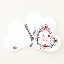 Enchanting Red Watercolor Heart Shaped Wreath