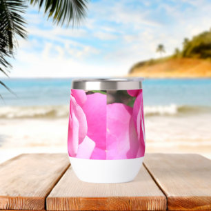 Enchanting Rose Stainless Steel Wine Tumbler