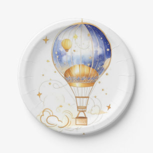 Enchanting Skies: Celestial Baby Shower Balloon Paper Plate