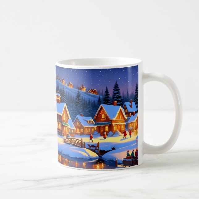 Enchanting Snow-Covered Village Winter Wonderland Coffee Mug (Right)