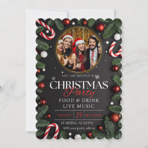 Enchanting Snowfall Christmas Party  Invitation