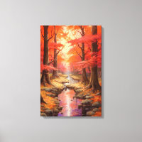 Enchanting Stream Autumn Maple Forest Fine Art