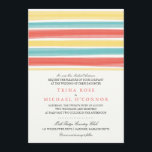 Enchanting Stripes | Wedding Invitation<br><div class="desc">From the Enchanting Stripes Wedding Collection: Original Design by La Bella Rue. Digital painted stripes in colours of Yellow, Ocean Teal and Deep Coral. If you want anything changed to this design please feel free to email me at paula@labellarue.com before placing an order. If you need other cards such as...</div>