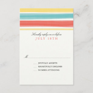 Enchanting Stripes Wedding RSVP Card