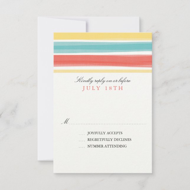 Enchanting Stripes  | Wedding RSVP Card (Front)
