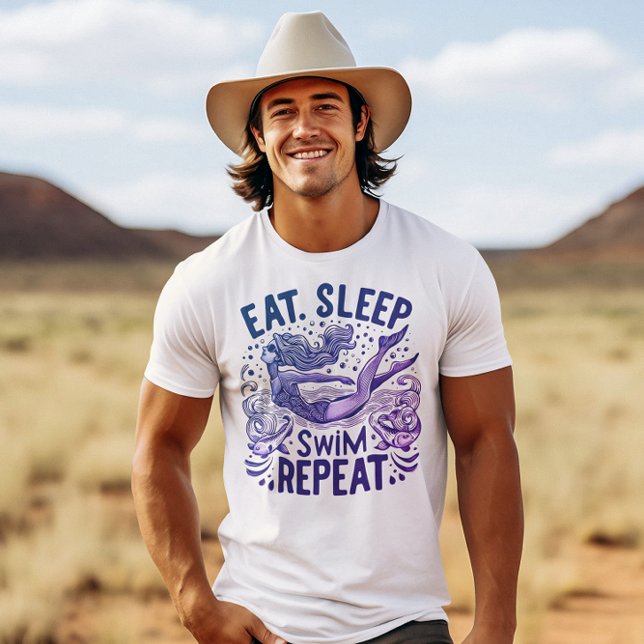 Enchanting Swimmer: Eat Sleep Swim Repeat T-Shirt (Creator Uploaded)