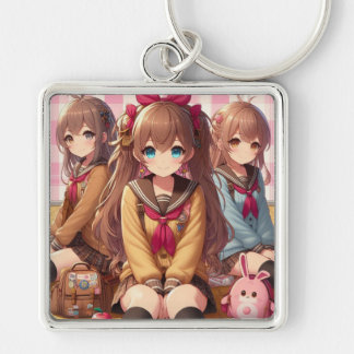 "Enchanting Trio: Doll Keychain Set"