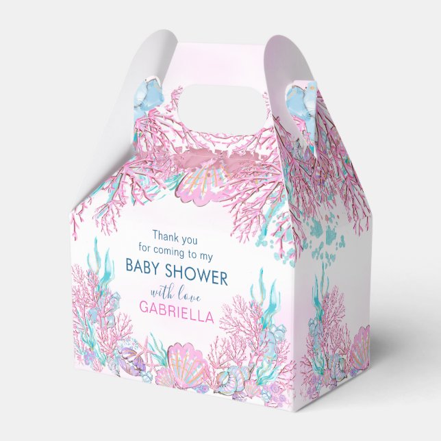 Enchanting Under-the-Sea Baby Shower Thank You  Favour Box (Front Side)