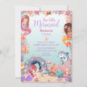 Enchanting Under The Sea Mermaid Birthday Party Invitation