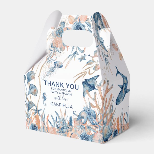 Enchanting Under-the-Sea Thank You Favour Box (Front Side)
