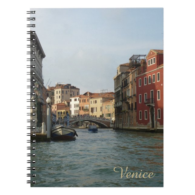Enchanting Venice Waterway Photo Spiral Notebook (Front)