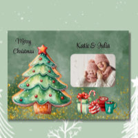 Enchanting Watercolor Christmas Tree Photo