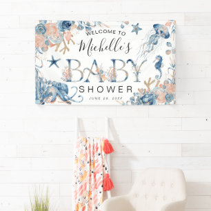 Enchanting Watercolor Under-the-Sea Baby Shower Banner