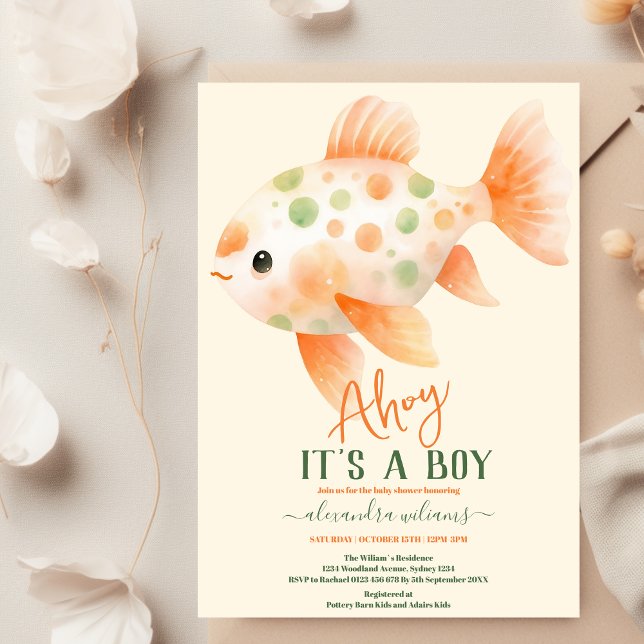 Enchanting Watercolor Under-the-Sea Baby Shower Invitation (Creator Uploaded)