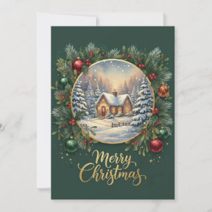 Enchanting Winter Glow Christmas Holiday Card