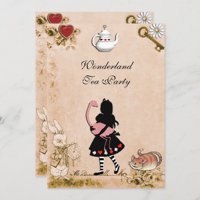 Enchanting Wonderland Tea Party Mother`s Day Invitation (Front/Back)