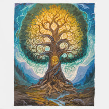 Enchanting Yggdrasil Glowing Tree Magical Landscap