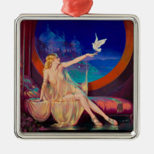 Enchantment of Arabian Concubine Pinup Girl Metal Tree Decoration