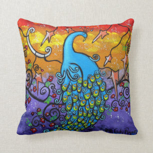 Enchantment Peacock Throw Pillow