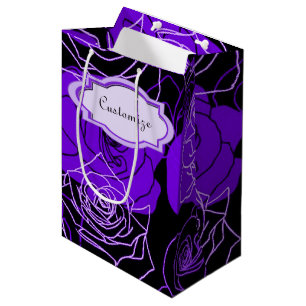Enchantment Purple Roses Floral Gift Bag