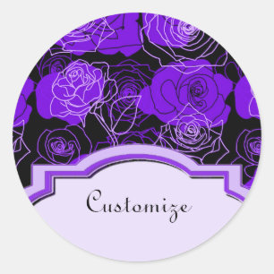 Enchantment Purple Roses Floral Stickers