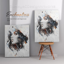 Enchantress Watercolor Female Portrait |