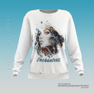 Enchantress Watercolor Female Portrait Sweatshirt