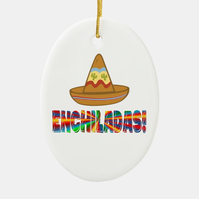 Enchilada Love Ceramic Tree Decoration (Front)