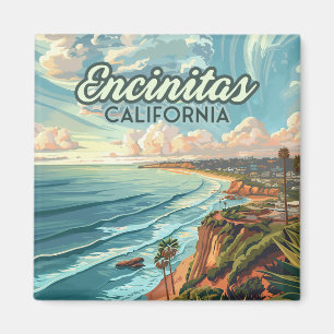 Encinitas California San Diego Beach Vintage Magnet